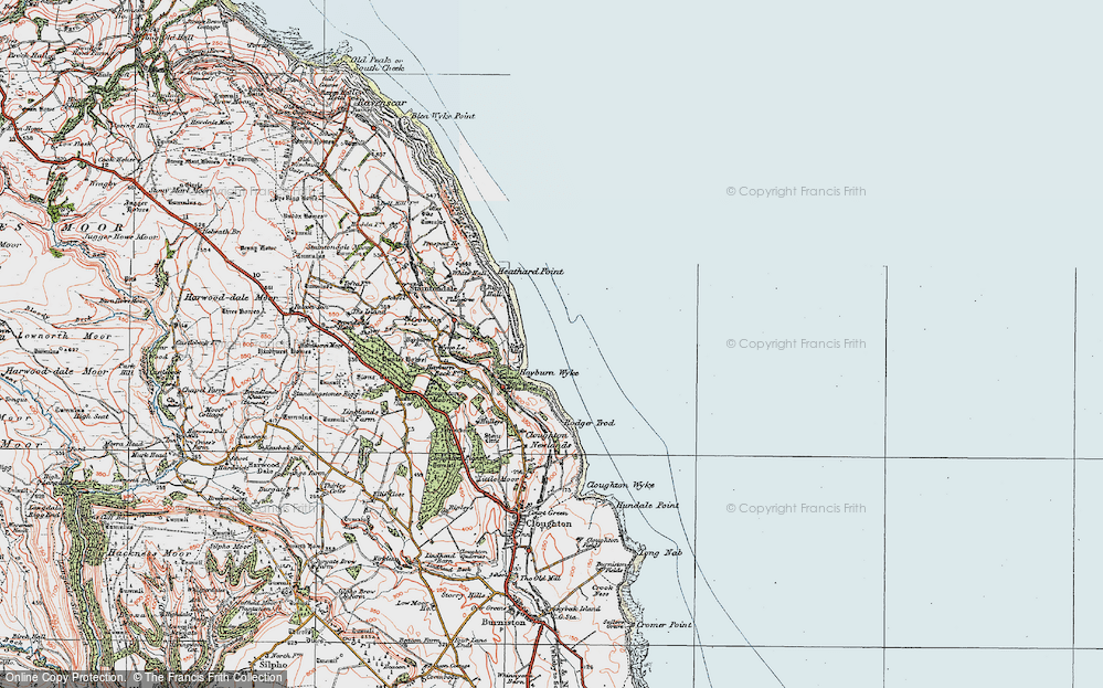 Old Map of Hayburn Wyke, 1925 in 1925