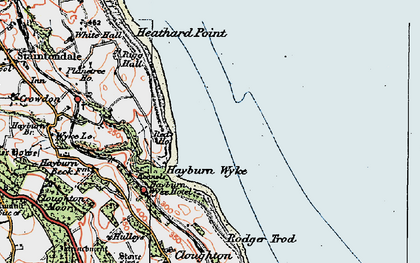 Old map of Hayburn Wyke in 1925