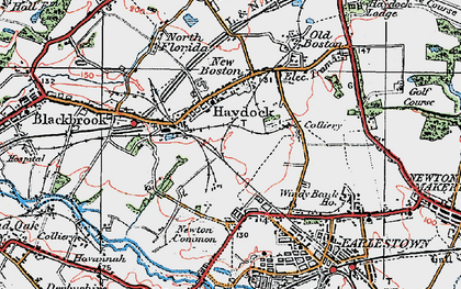 Old map of Haydock in 1924
