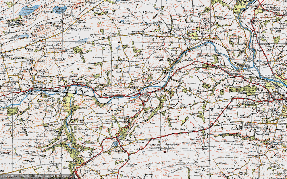 Old Map of Historic Map covering New Alston in 1925