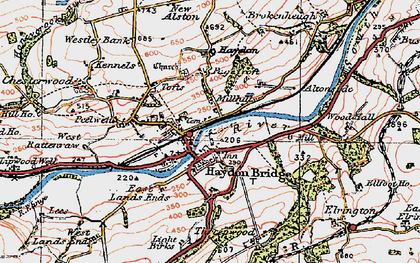 Old map of Haydon Bridge in 1925