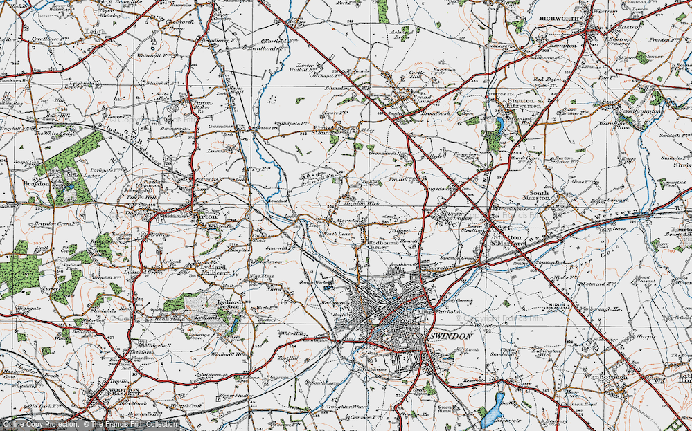 Old Map of Haydon Wick, 1919 in 1919