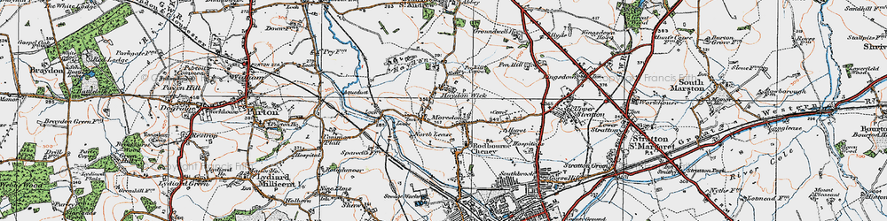 Old map of Haydon Wick in 1919