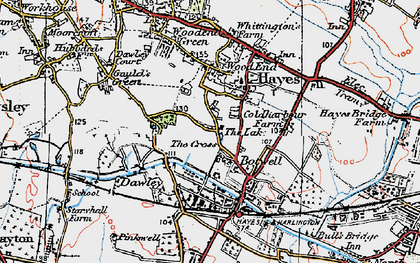 Old map of Hayes in 1920