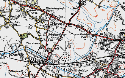 Old map of Hayes Town in 1920