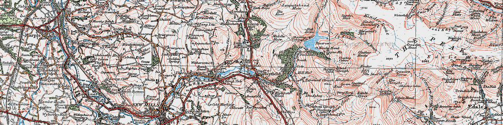 Old map of Hayfield in 1923