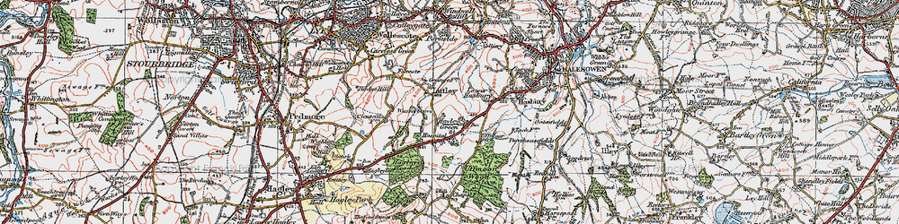 Old map of Hayley Green in 1921