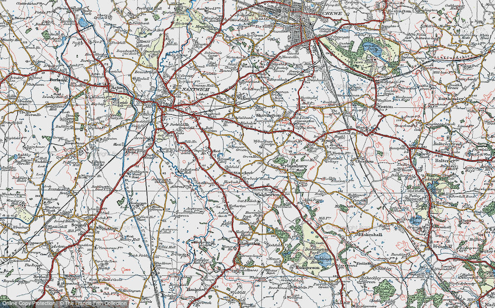 Old Map of Haymoor Green, 1921 in 1921