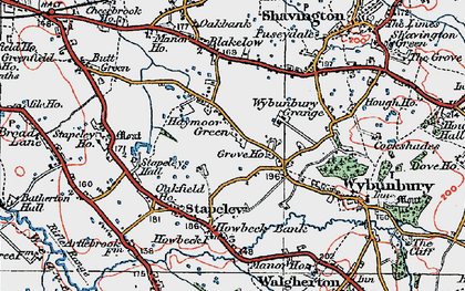 Old map of Haymoor Green in 1921