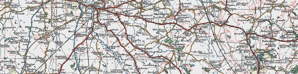 Old map of Haymoor Green in 1921