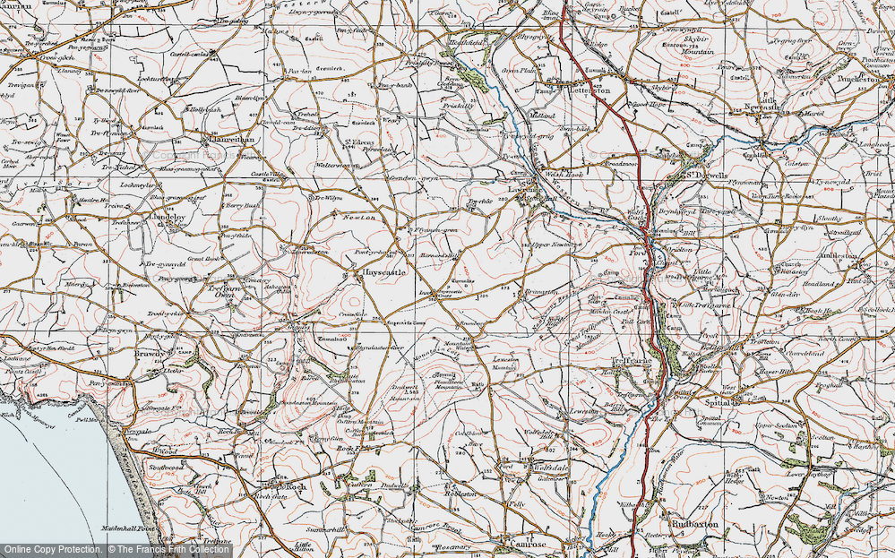 Old Map of Hayscastle Cross, 1922 in 1922