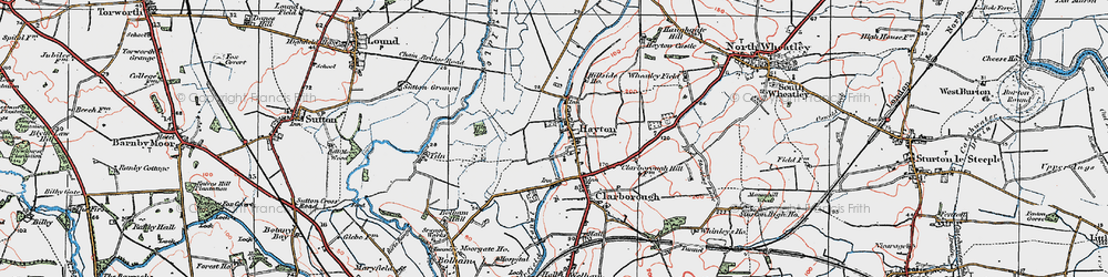 Old map of Hayton in 1923