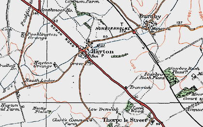 Old map of Hayton in 1924