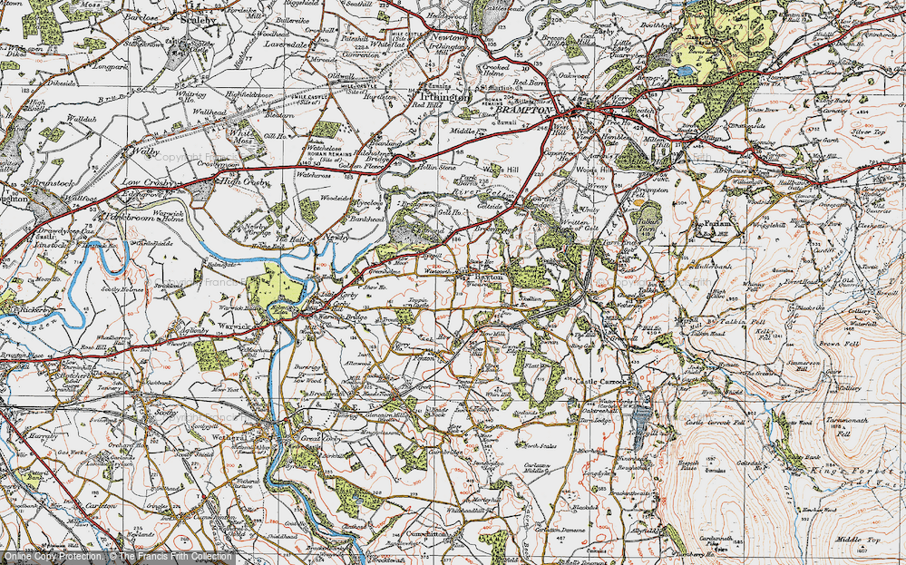 Old Map of Historic Map covering Broomriggs in 1925