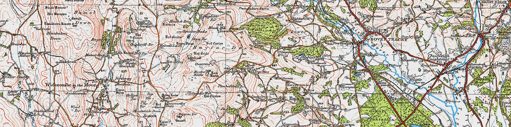 Old map of Haytor Vale in 1919