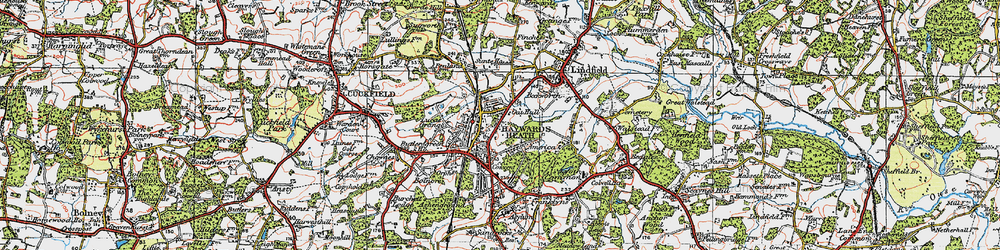 Old map of Haywards Heath in 1920