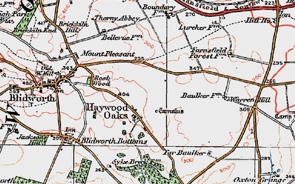 Old map of Oxton Grange in 1923
