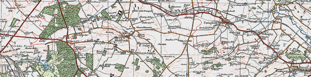 Old map of Haywood Oaks in 1923