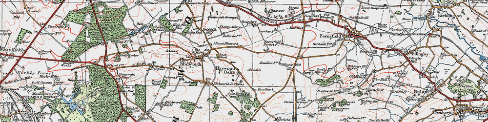 Old map of Oxton Grange in 1923