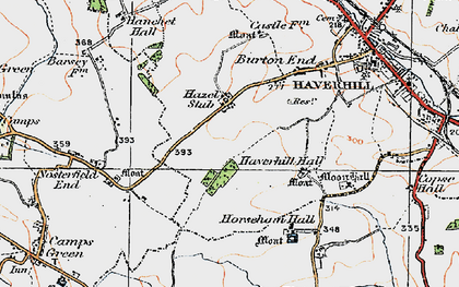 Old map of Hazel Stub in 1920