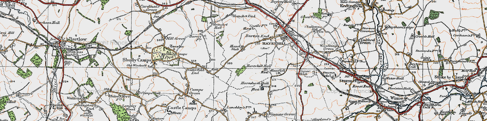 Old map of Hazel Stub in 1920