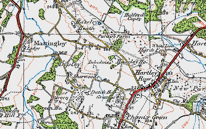 Old map of Hazeley Bottom in 1919