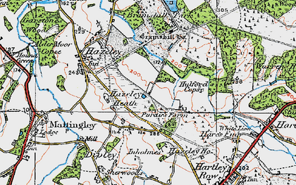 Old map of Hazeley Heath in 1919