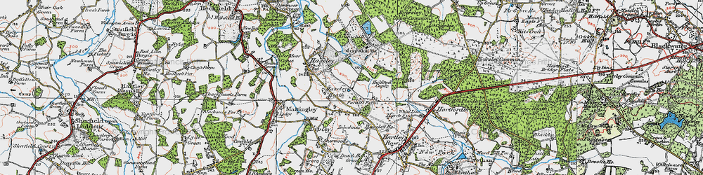 Old map of Hazeley Heath in 1919