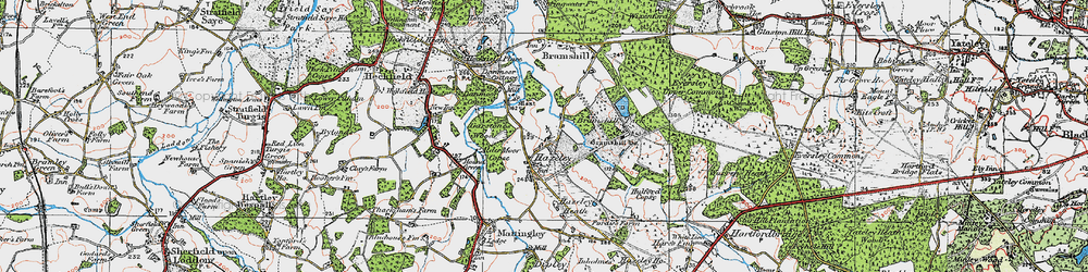 Old map of Hazeley Lea in 1919