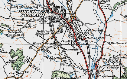 Old map of Hazelgrove in 1921