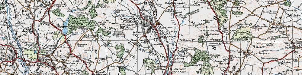 Old map of Hazelgrove in 1921