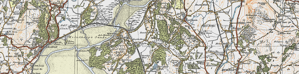 Old map of Hazelslack in 1925