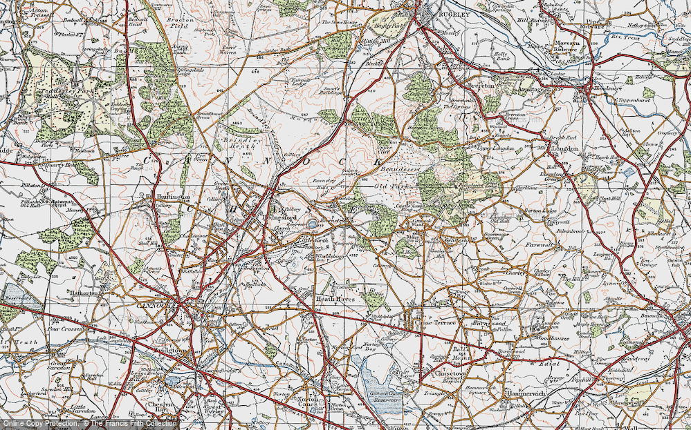 Old Map of Hazelslade, 1921 in 1921