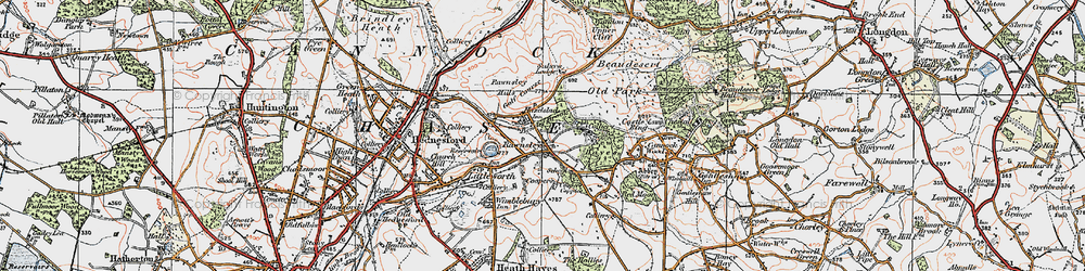 Old map of Hazelslade in 1921
