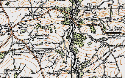 Old map of Hazelwood in 1919
