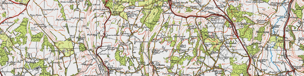 Old map of Hazelwood in 1920
