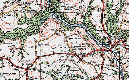 Old map of Hazlecross in 1921