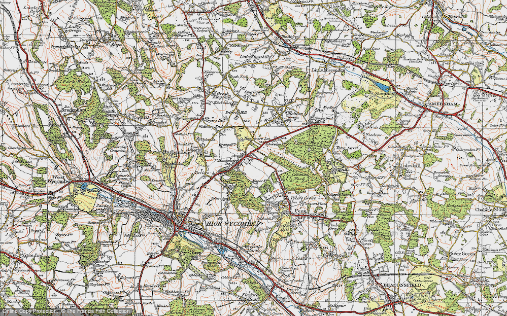Old Map of Hazlemere, 1919 in 1919