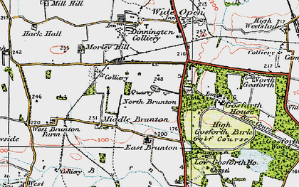 Old map of Hazlerigg in 1925