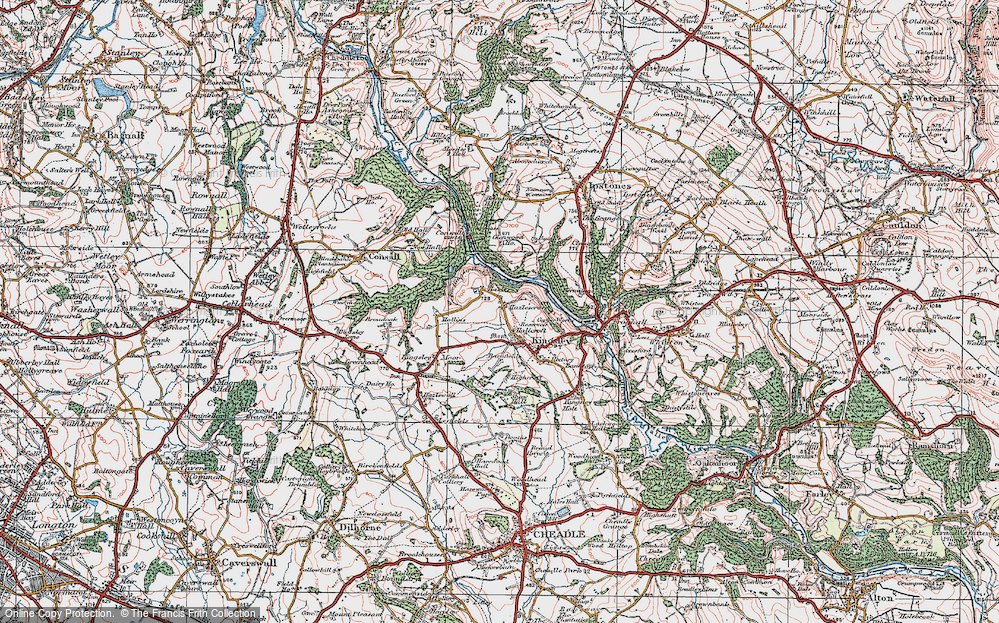 Old Map of Hazles, 1921 in 1921