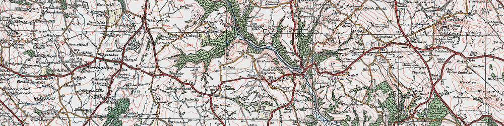 Old map of Hazles in 1921