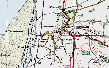 Old map of Heacham in 1922