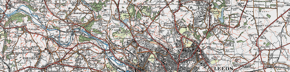 Old map of Headingley in 1925