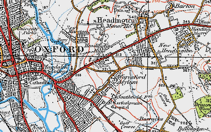 Old map of Headington Hill in 1919