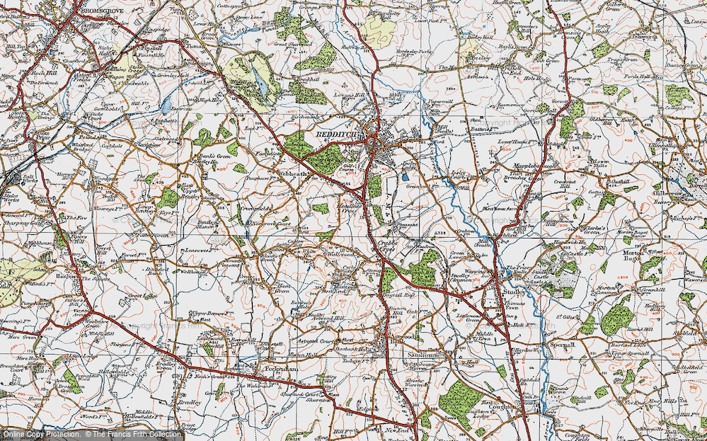 Old Map of Headless Cross, 1919 in 1919