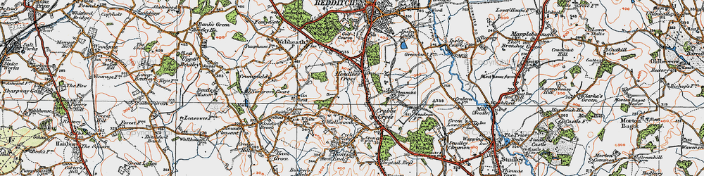 Old map of Headless Cross in 1919