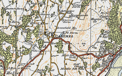 Old map of Borwick's Aynsome in 1925