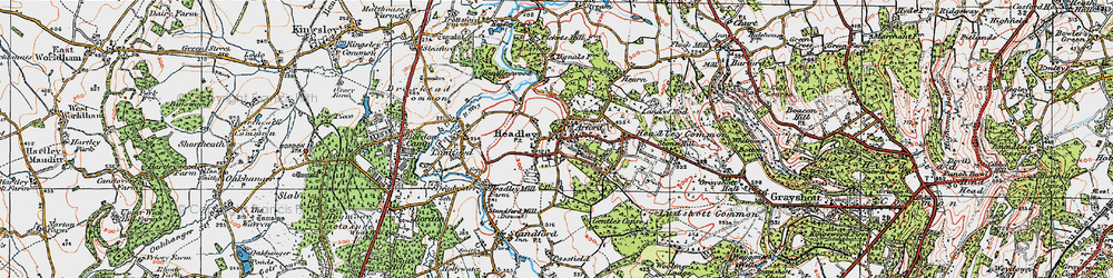 Old map of Headley in 1919