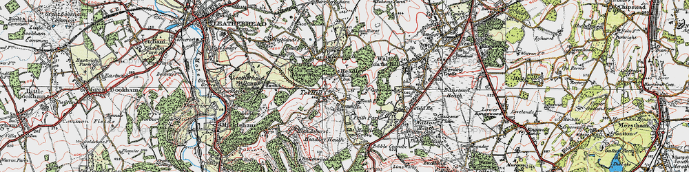 Old map of Headley in 1920