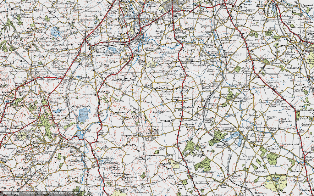 Old Map of Headley Heath, 1921 in 1921